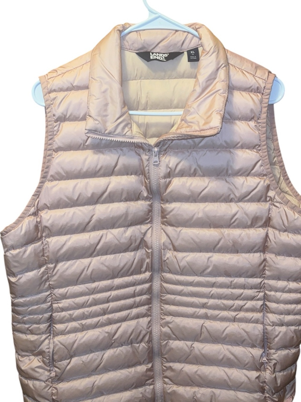Lands' End Women's Quilted Puffer Vest - Light Blush